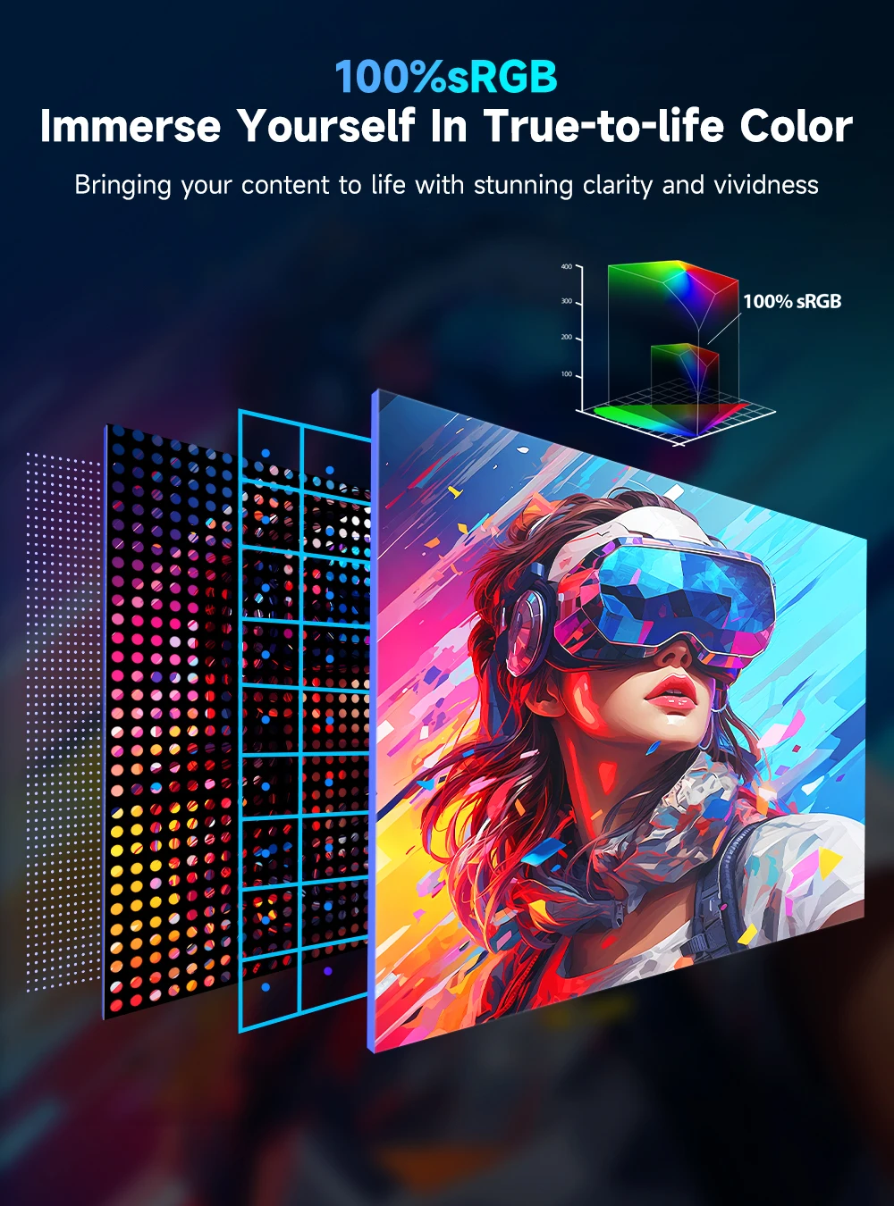 13.4 Inch 4K Portable Monitor 3840x2400 IPS Screen 100% sRGB 500Nits Travel Screen Laptop PC Phone Xbox Gaming External Display