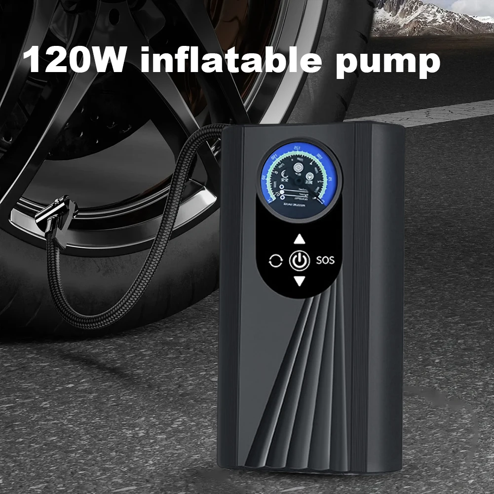 

Портативный автомобильный воздушный компрессор, перезаряжаемый электрический насос для накачивания шин, цифровой надувной насос для шин для автомобиля, мотоцикла, велосипеда