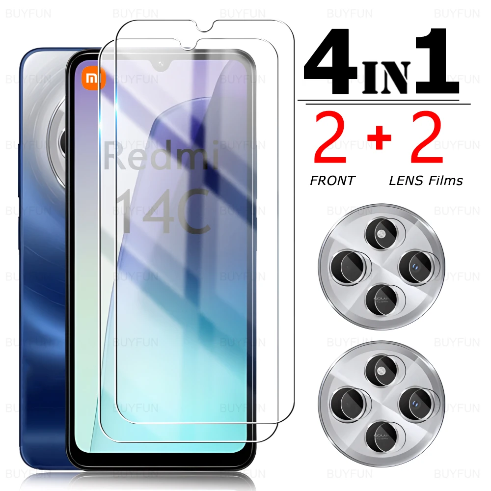 4in1 Front Glass & Lens Protective Film For Xiaomi Redmi 14C Clear Screen Protector Readme Redmy Radmi 14 C C14 6.88'' Redmi14C