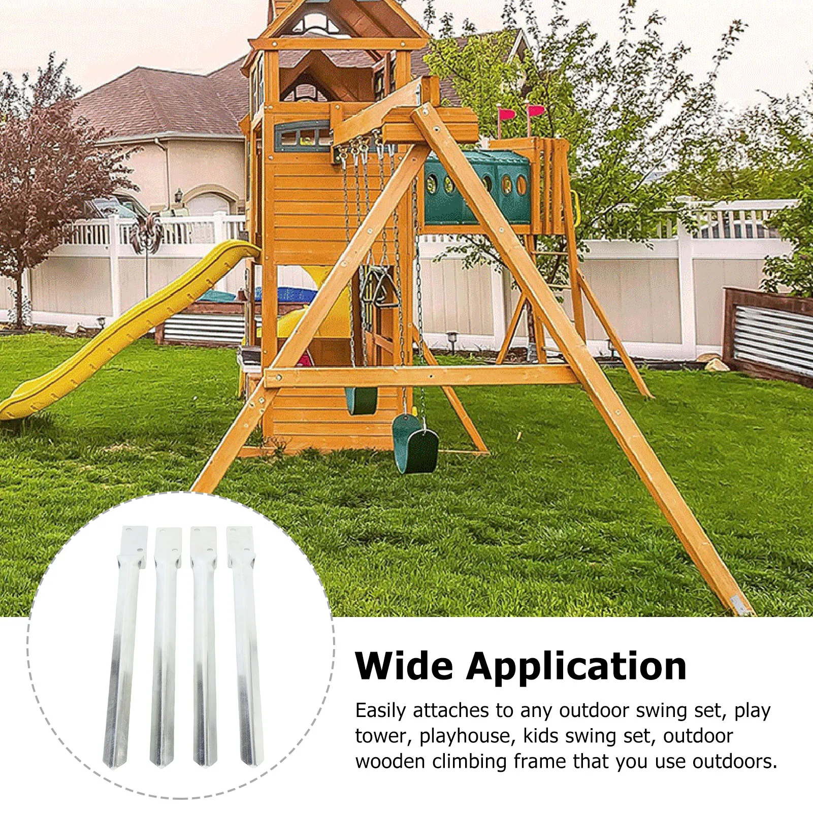 

Fence Post Fence Post Galvanized Steel Multifunctional Mailbox Fence Post Spike for Outdoor Swing Metal Post Stake