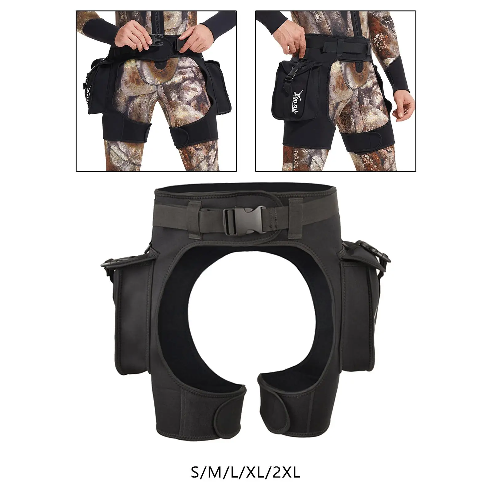

Men Women Wetsuit Shorts with Big Pocket Adjustable Waistband Open Crotch