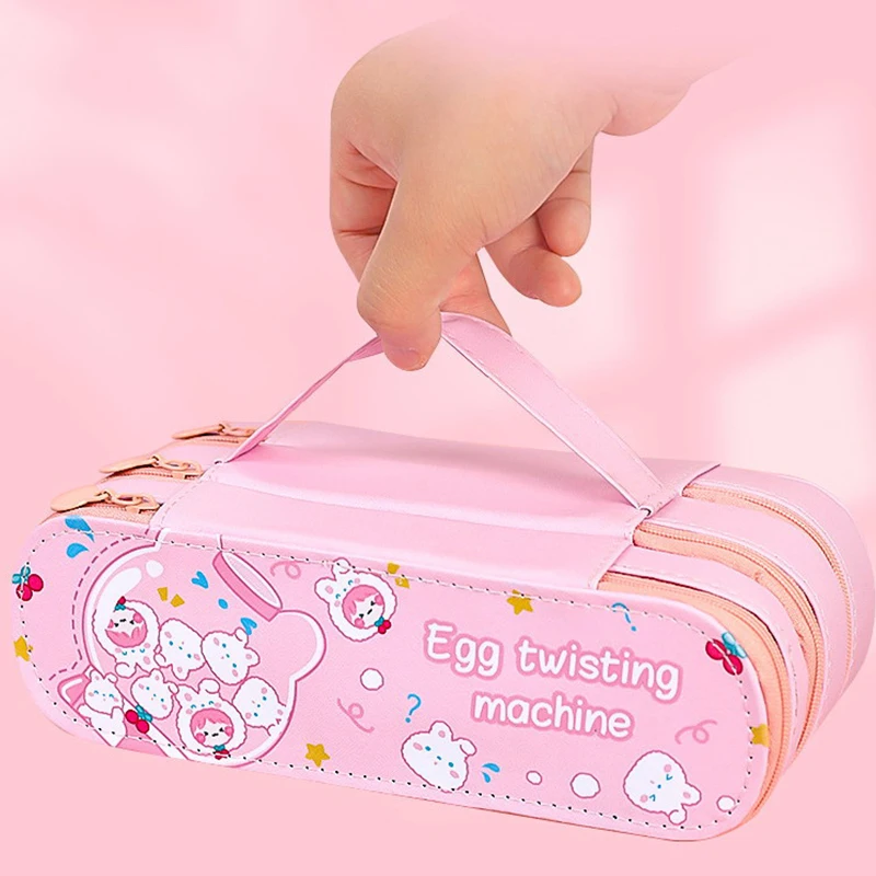 Мультяшный пенал большой емкости, сумка для карандашей, двухслойный пенал, студенческая сумка для хранения канцелярских принадлежностей, простой пенал, подарки