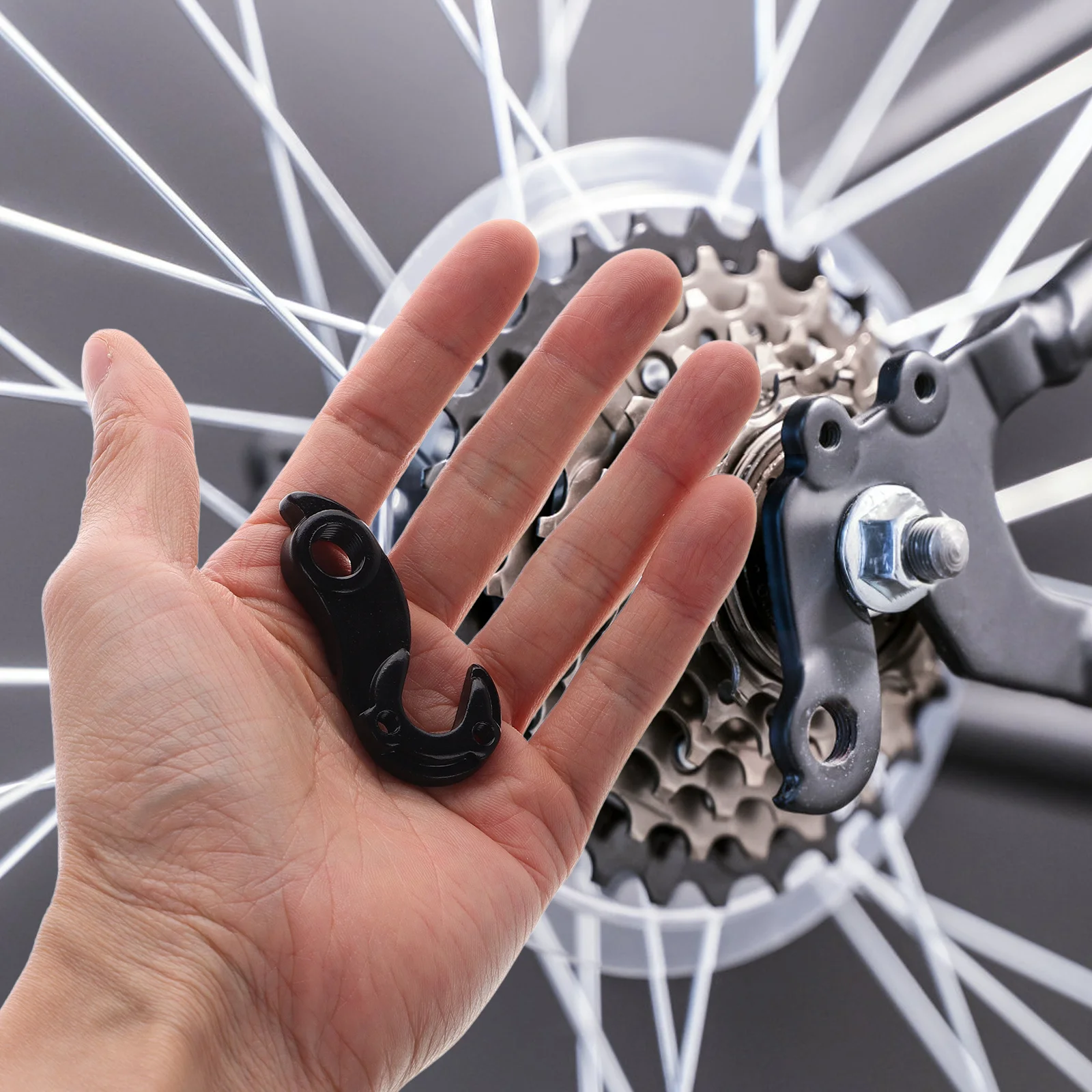 2Pcs Mountain Bike Rear Derailleur Hook Metal Frame Tail Hook Durable Cycling Gear Repair Accessory Bike Rear Derailleur Hanger