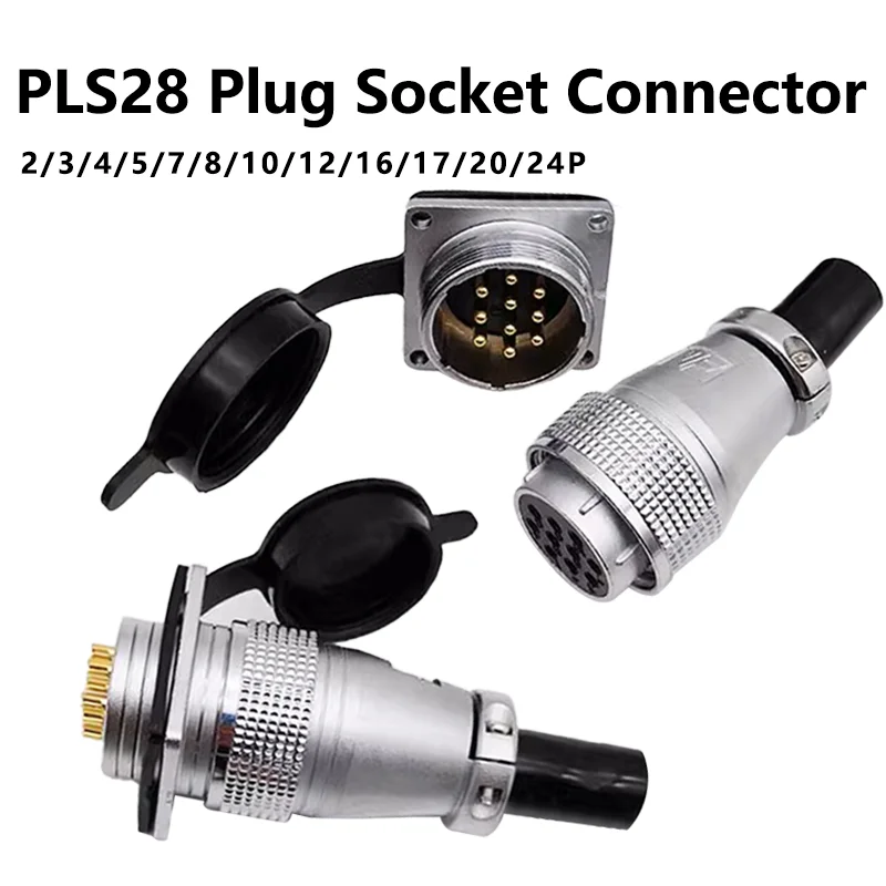 PLS28 P28-2/3/4/5/7/8/10/12/16/17/20/24/26 Pin Aviation Plug Connector WS28 Male Female Connector Plug Socket