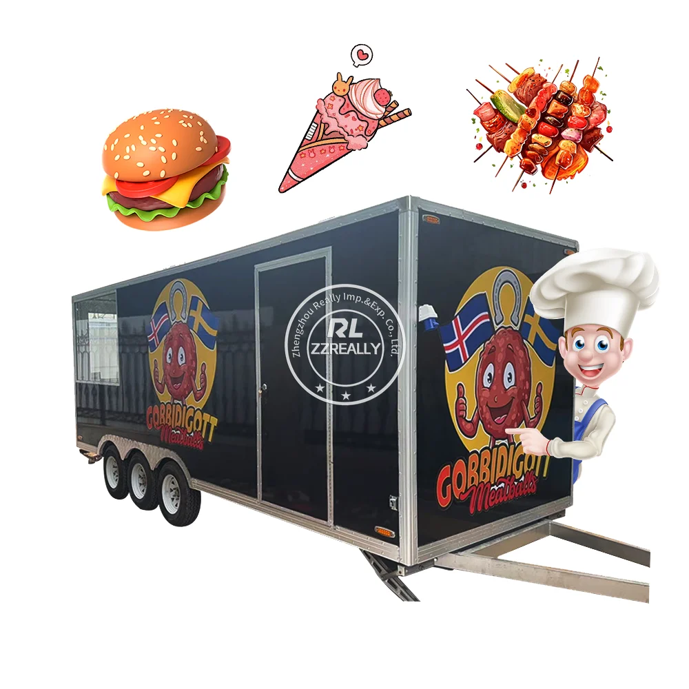 

Street Ice Cream Cart Food Truck Mobile Kitchen Hot Dog Coffee Kiosk Concession Food Trailer Fully Equipped