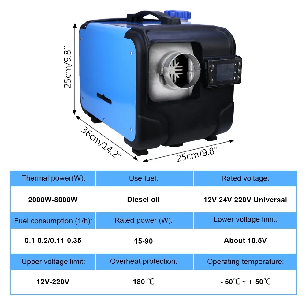 12V 24V 220V Car 1 or 4 Hole Diesel Parking Heater Three In One LCD Display For Indoors Boats Winter Warmer Heating Accessories