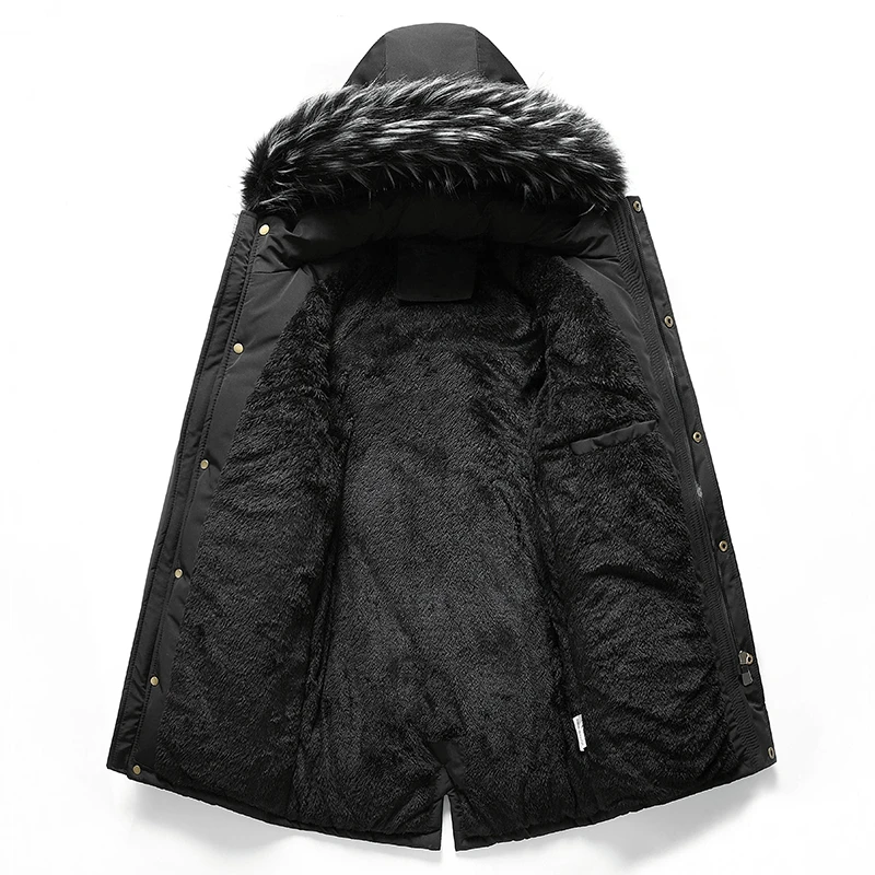 الشتاء الرجال سترة دافئة الرجال القطن يندبروف عادية سترات معطف الرجال الفراء طوق رشاقته أبلى انفصال قبعة ZL506 #6