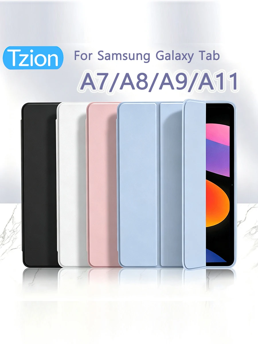 Für Samsung Galaxy Tab A7 Lite A8 A9 A11+ Plus 8.7 11 10.5 X110 X130 X200 X210 X230 Flip Stand Cover Weiche Silikon-Tablet-Hülle – Detail 1