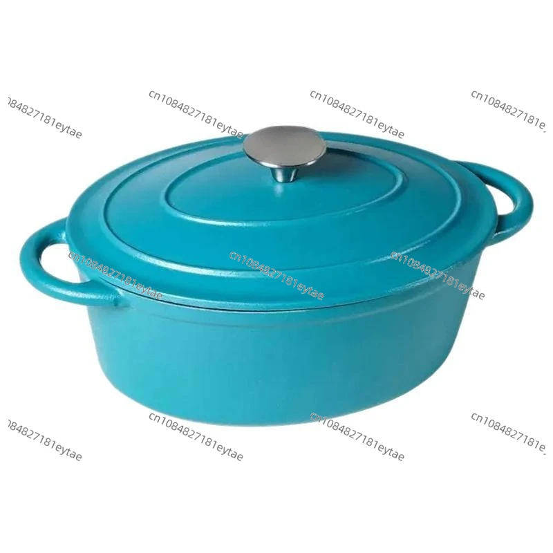 27cm Cast Iron Enamel Oval Soup Pot Enamel Seafood Stew Pot Stew Pot Household Uncoated Non-stick