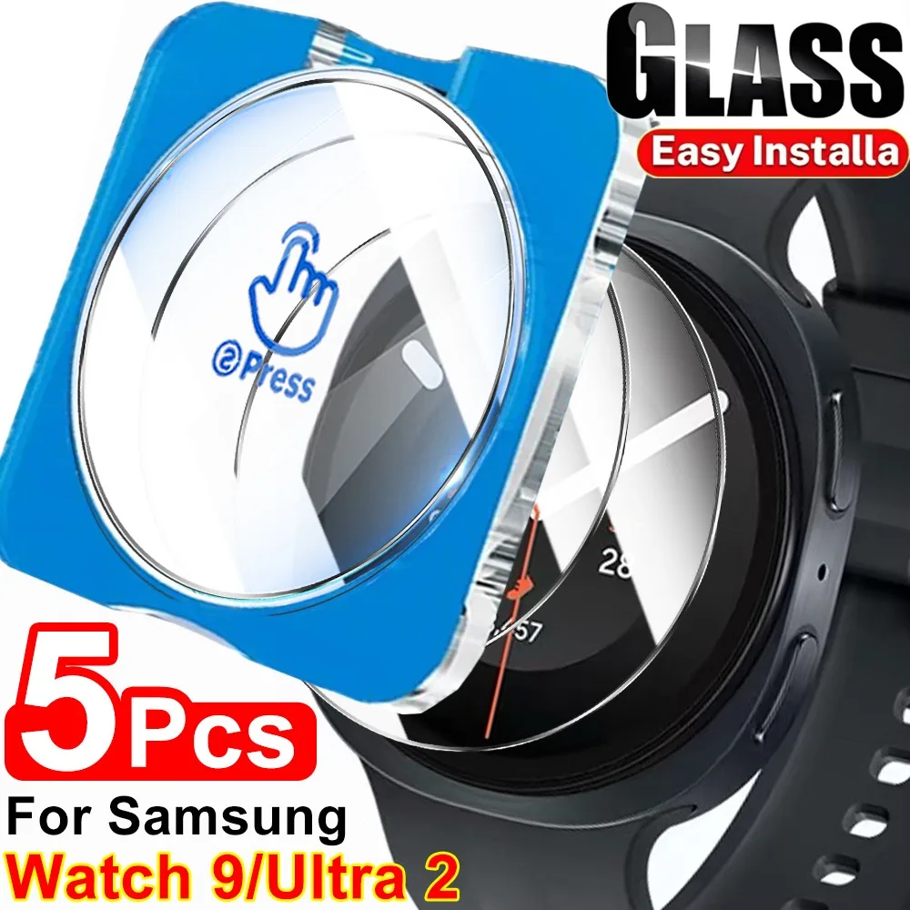 9H Premium Tempered Glass for Samsung Galaxy Watch 9 40mm 44mm/Ultra 47mm 2026 HD Screen Protector Films with Easy Install Tool