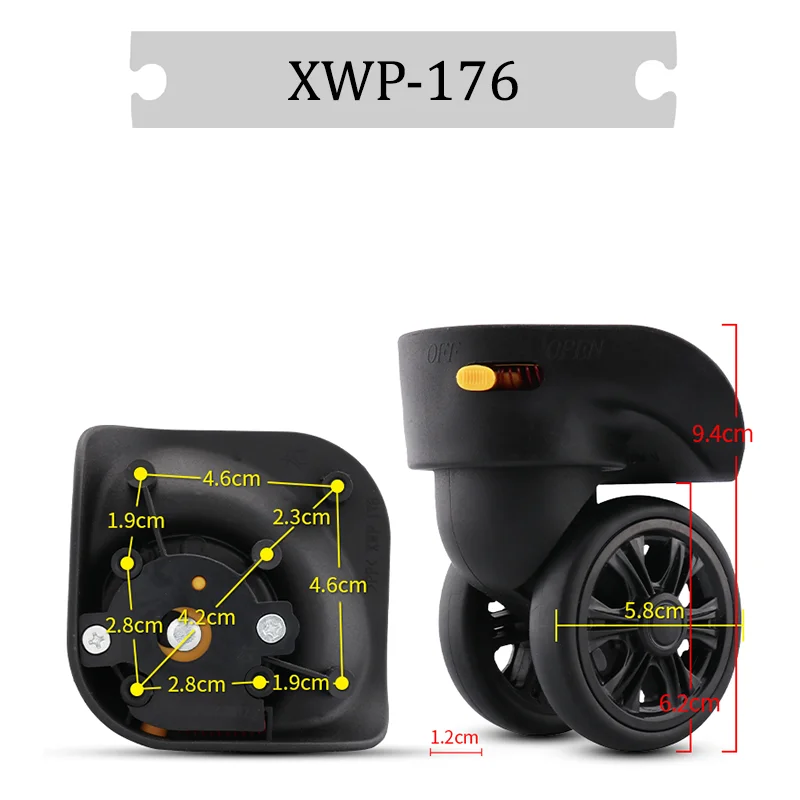 For XWP-176 Universal Wheel Replacement Suitcase Silent Smooth Shock Absorbing Durable Convenient Accessories Caster Wheels