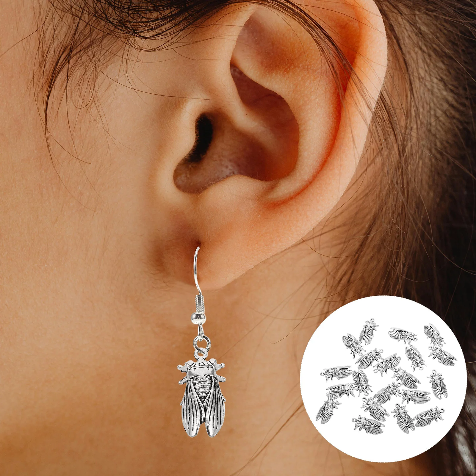 

20pcs Vintage Insect Charms Silver Alloy Pendants For Diy Jewelry Making Mini Bug Charms For Necklace Bracelet Craft