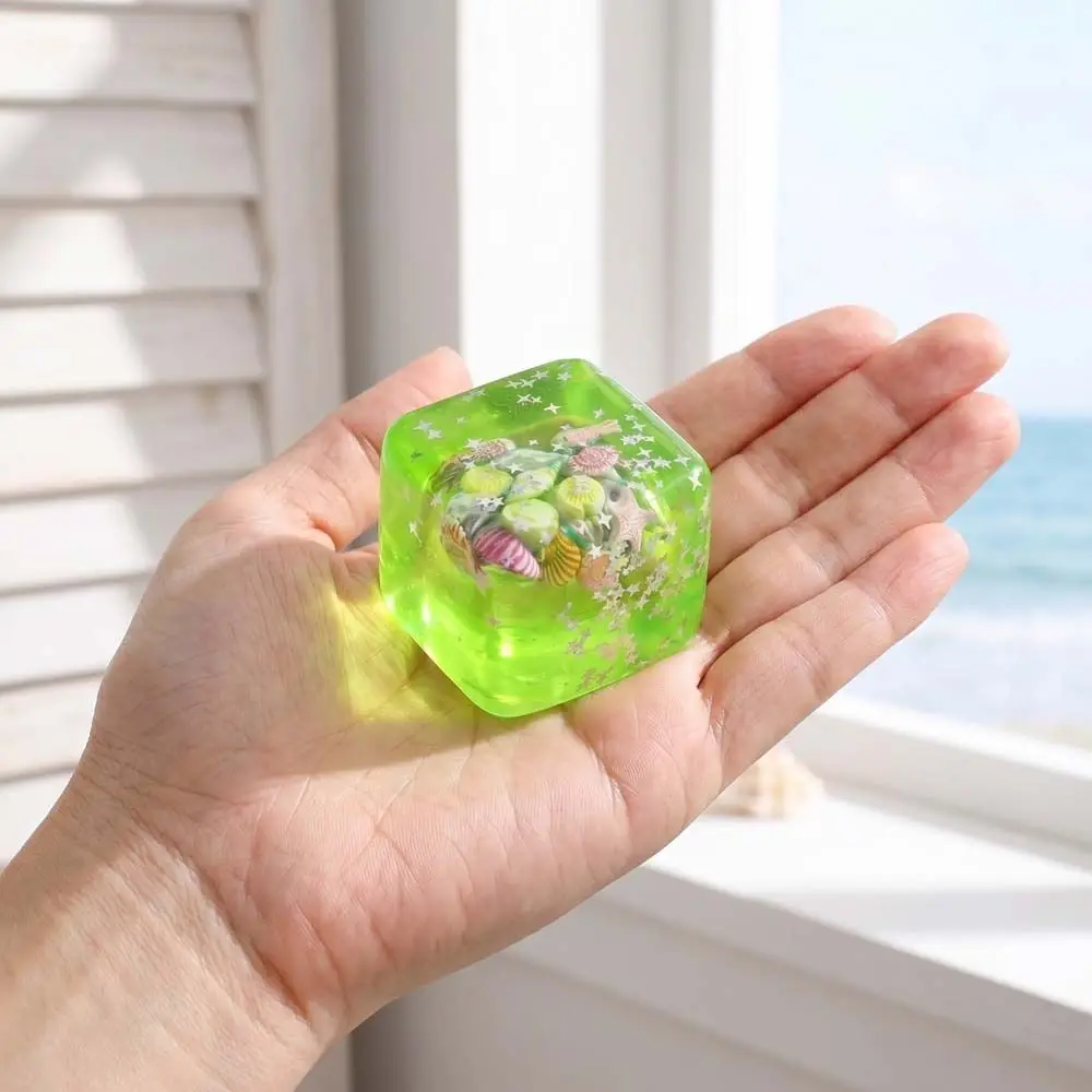 Slow Rising Blue Ocean Ice Cube Stress Balls Soft Squishy Slow Rebound Ocean Squishy Balls Shell Filled Ocean Theme