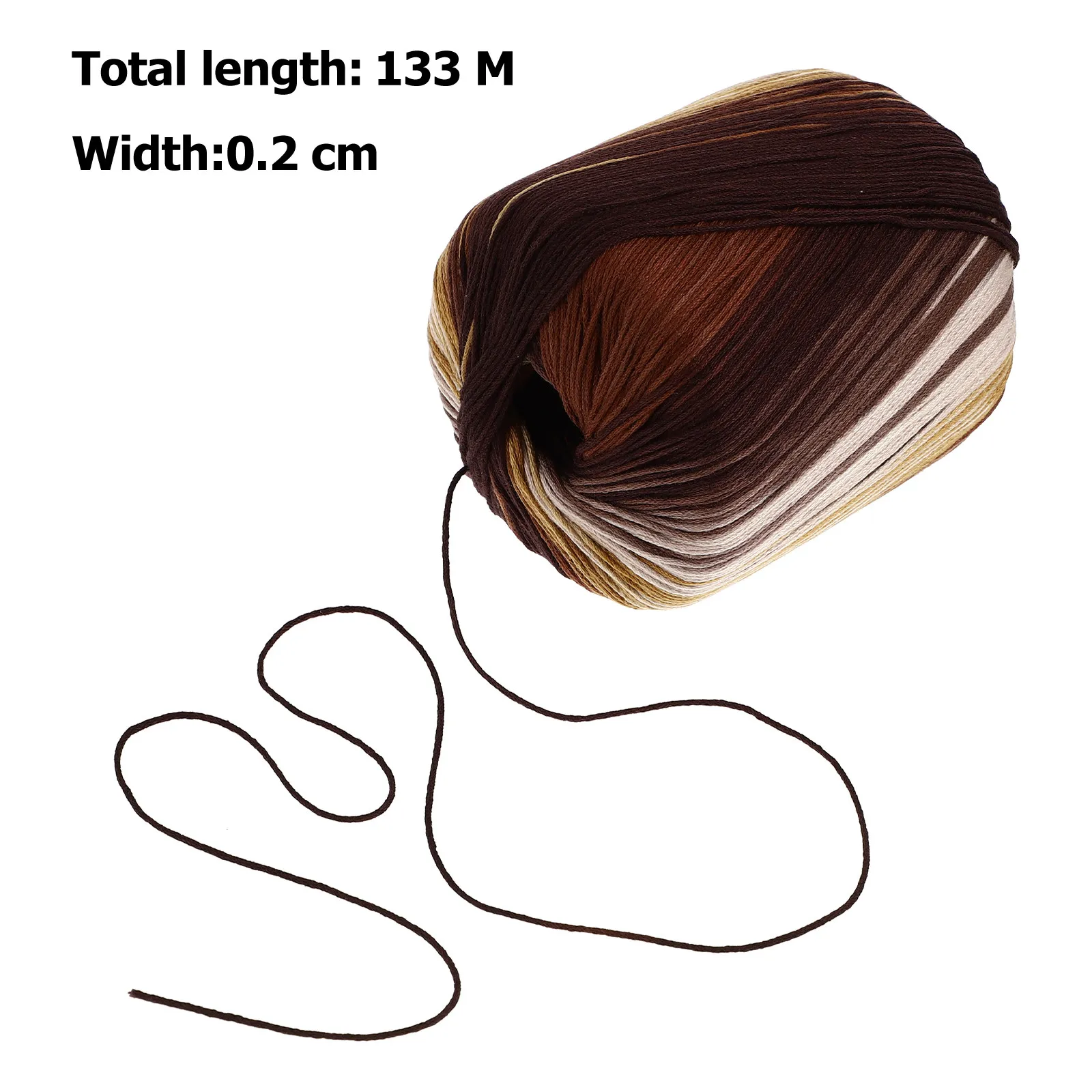 1 Roll 133M Gradient Cotton Yarn for Knitting Crochet Handmade Sweater Hat Scarf Shawl Blanket DIY Festive Gift Soft Warm Thick