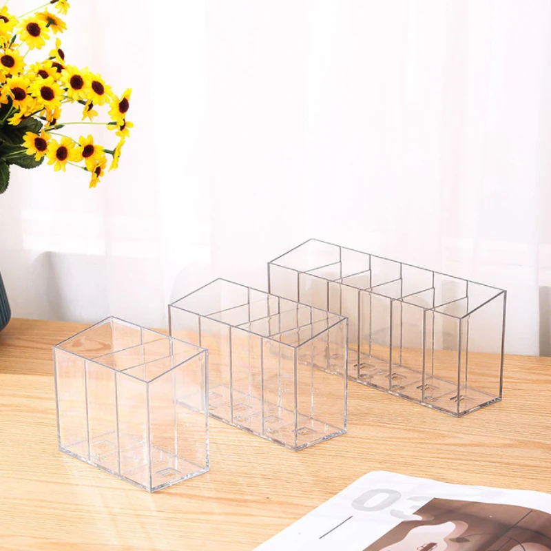Desktop Storage Pen Holder Cosmetic Organizer Multi-functional Lipstick Storage Box Acrylic Material Transparent Color view 2