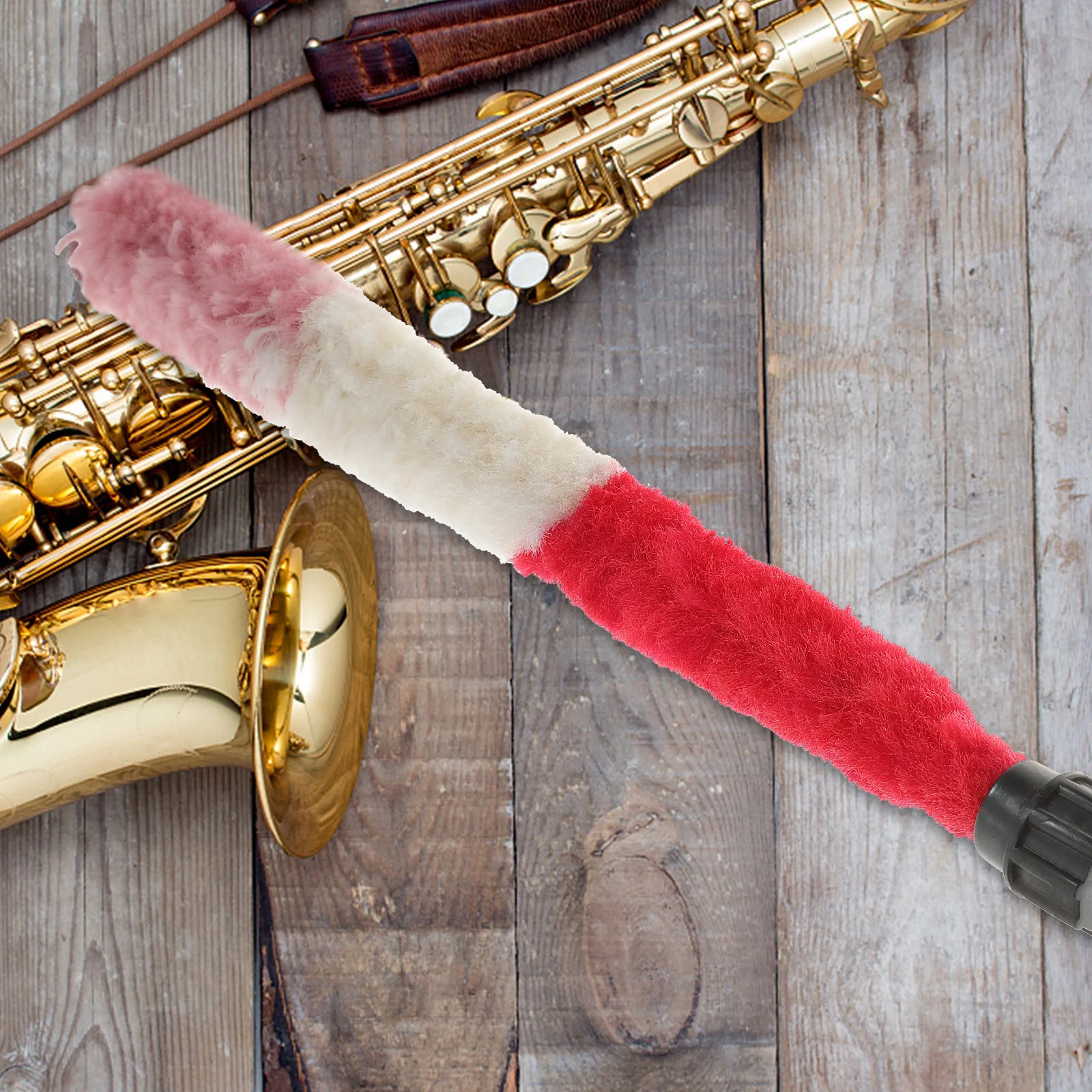 Spazzola per la pulizia del sassofono Materiali di alta classe Durevole portatile per mantenere il sax Strumento per la cura Spazzola morbida e densa Detergente per sax per capelli