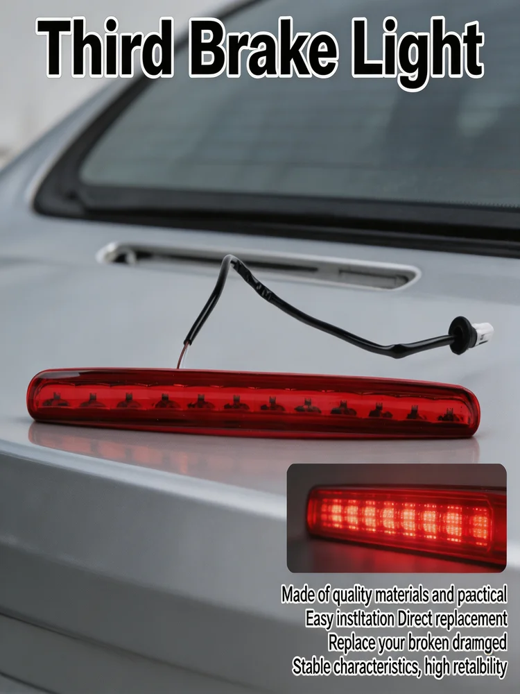 3rd Auxiliary Brake Light Red Third Brake Light 12V DC Plastic 09-18 Car Accessories Car Parts Automotive Parts Vehicle Acc