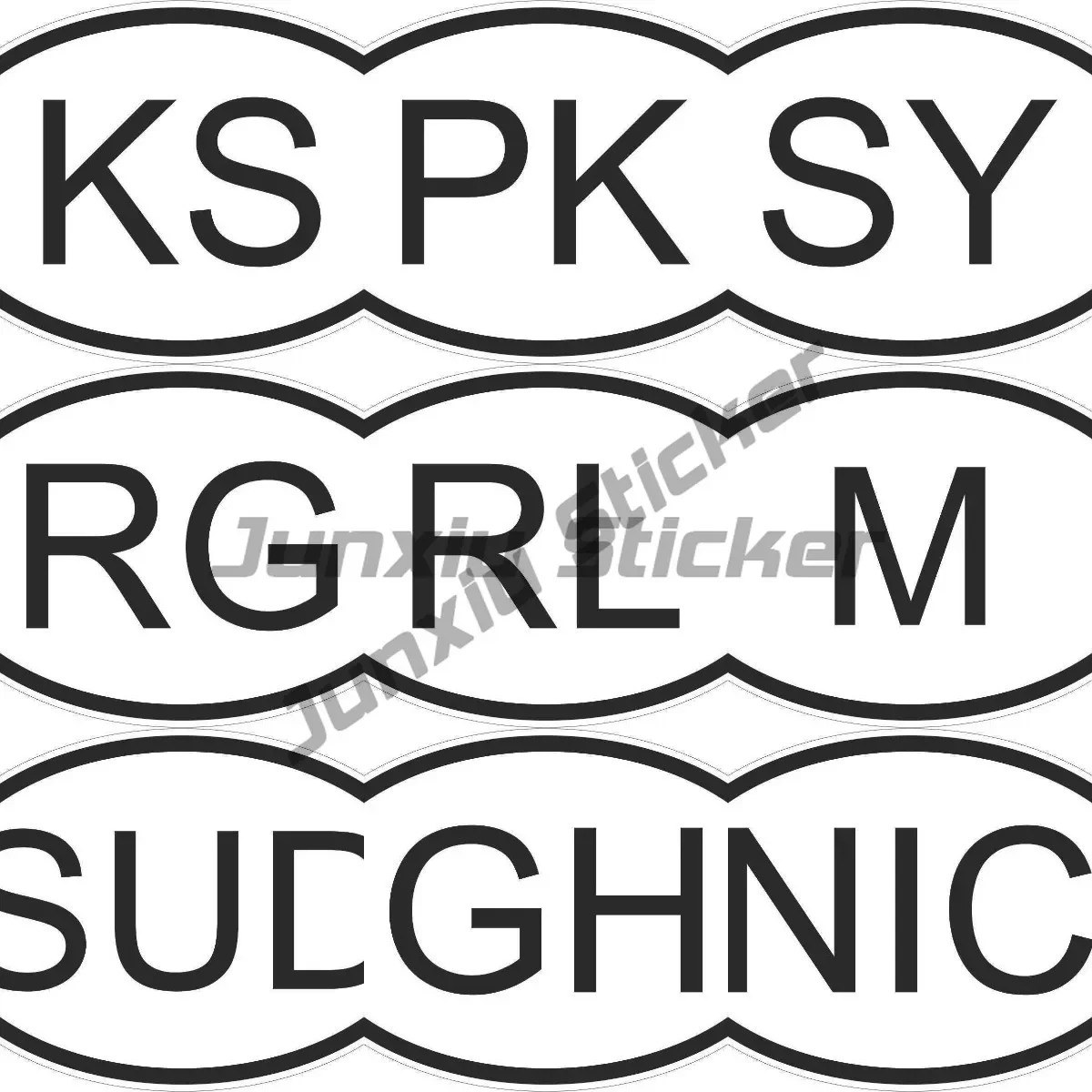 

Oval Flag Country Code KS PK SY RG RL M SUD GH NIC Vinyl Country Code Sticker Hot Sale Direct Selling Car Stickers