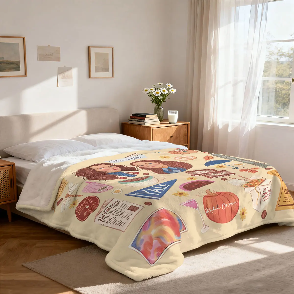 1 قطعة جيلمور بنات مطبوعة الفانيلا بطانية أريكة القيلولة بطانية عادية لينة ومريحة أحجام متعددة آلة قابل للغسل