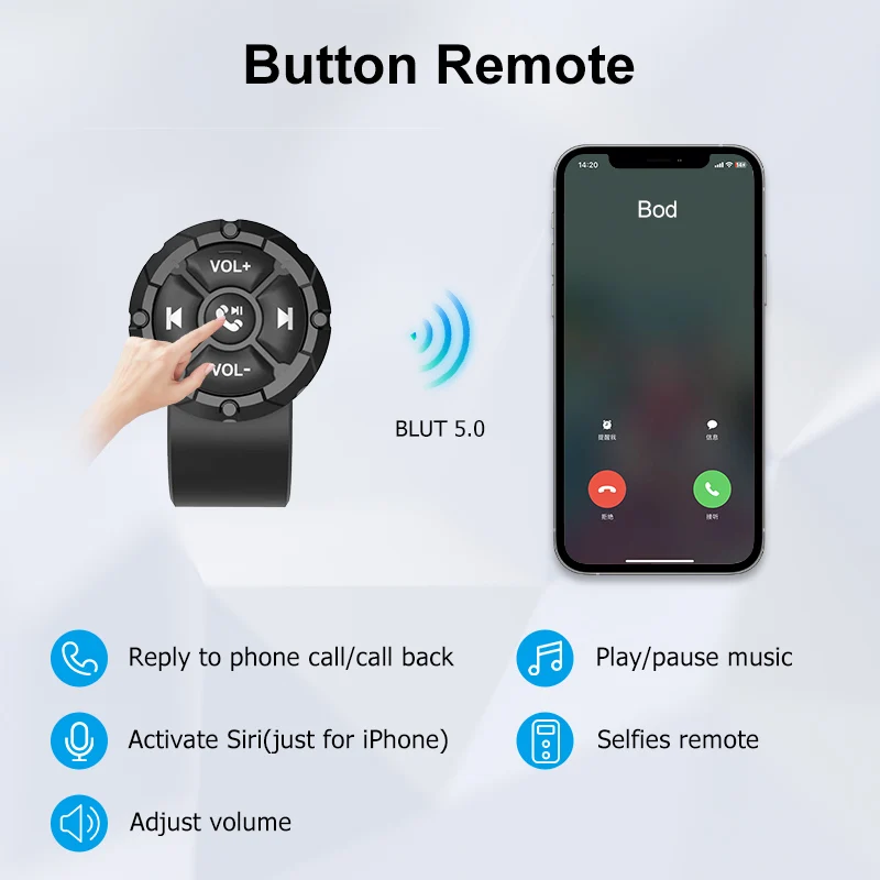 Wireless Bluetooth 5.3 Smart Remote Button For Bicy-cle Electric Car or Motorcycle Handlebar Media Controller Car Steering Wheel