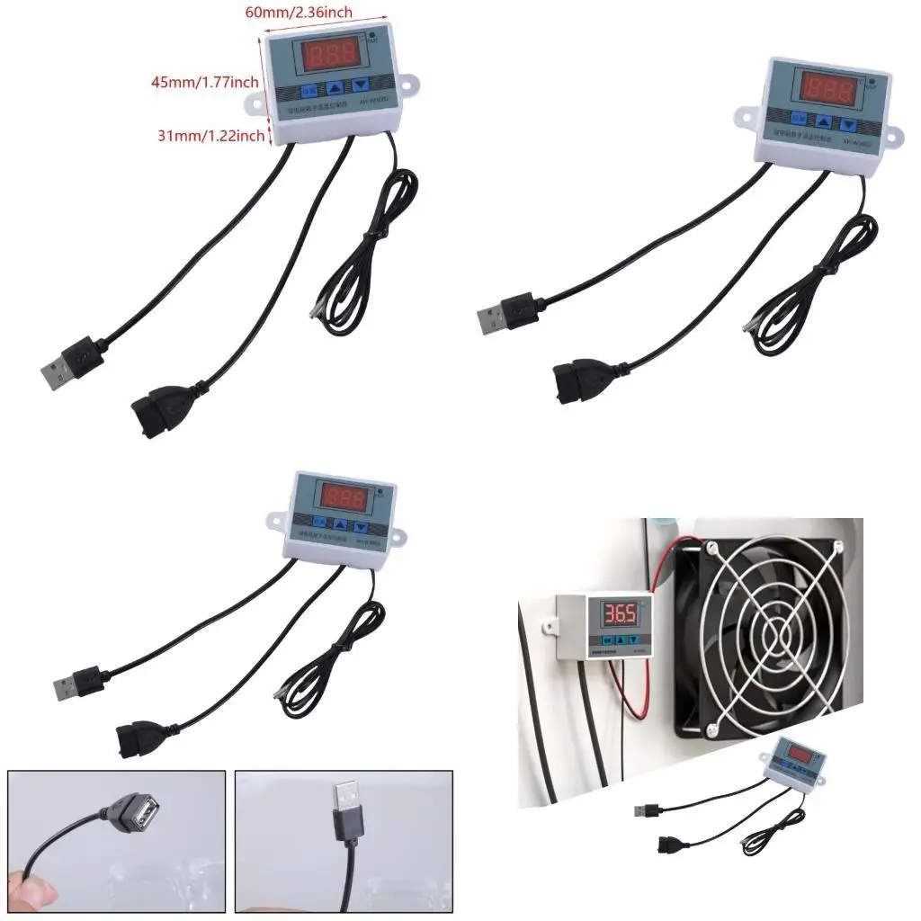 

31BA 1 Set USB Temperature Control Cable with Probe For Cooling And Blowing Devices