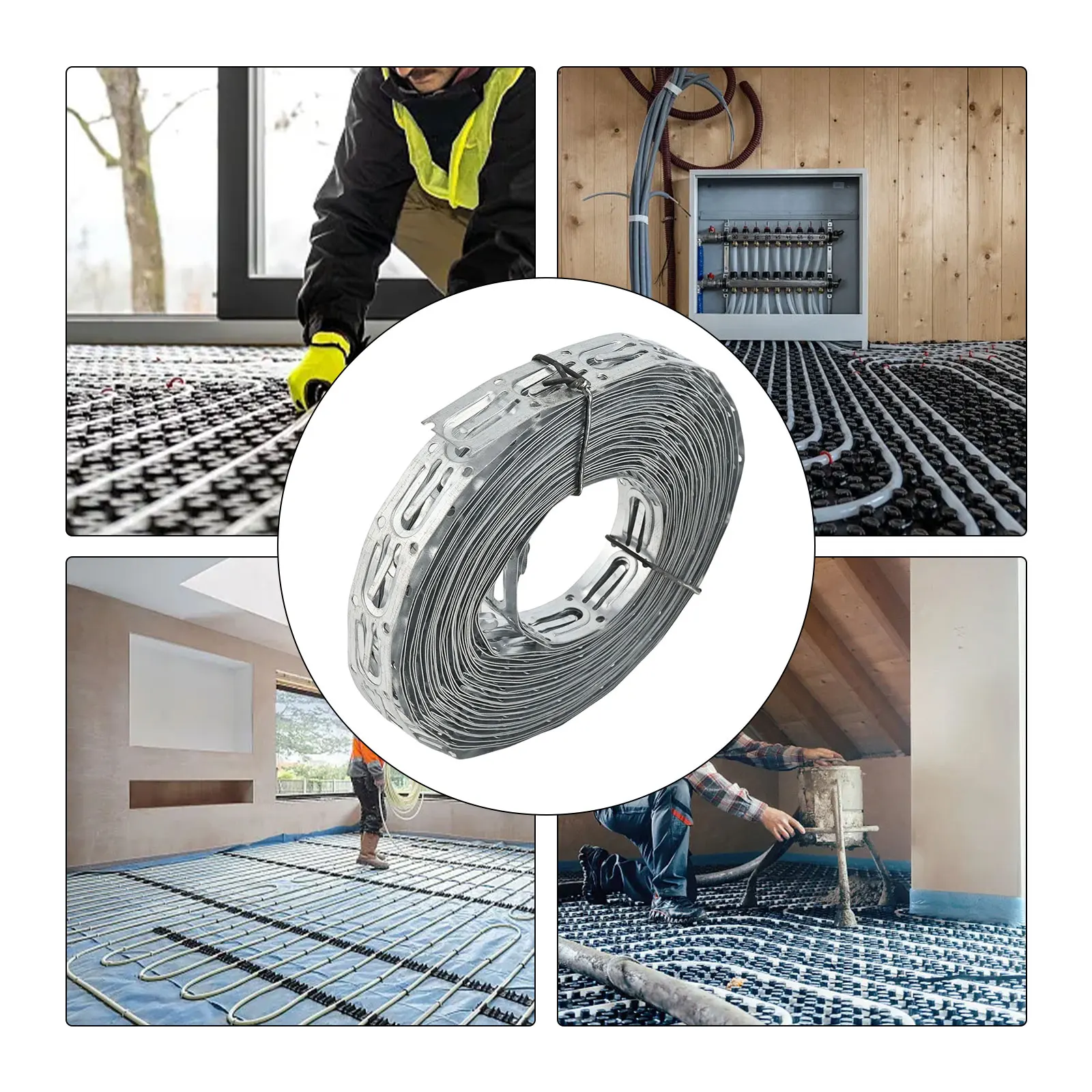 For Heating Cable Installation Galvanized Steel Clips Floor Heating Straps Home Heating System 0.32mm Thickness