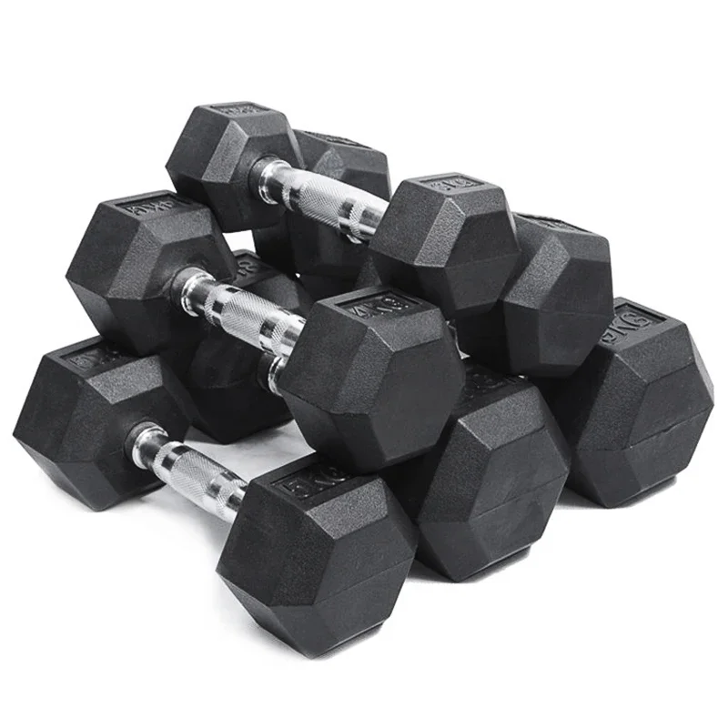 Hexagonal fixo borracha halteres, homens Fitness equipamentos, Casa, senhoras