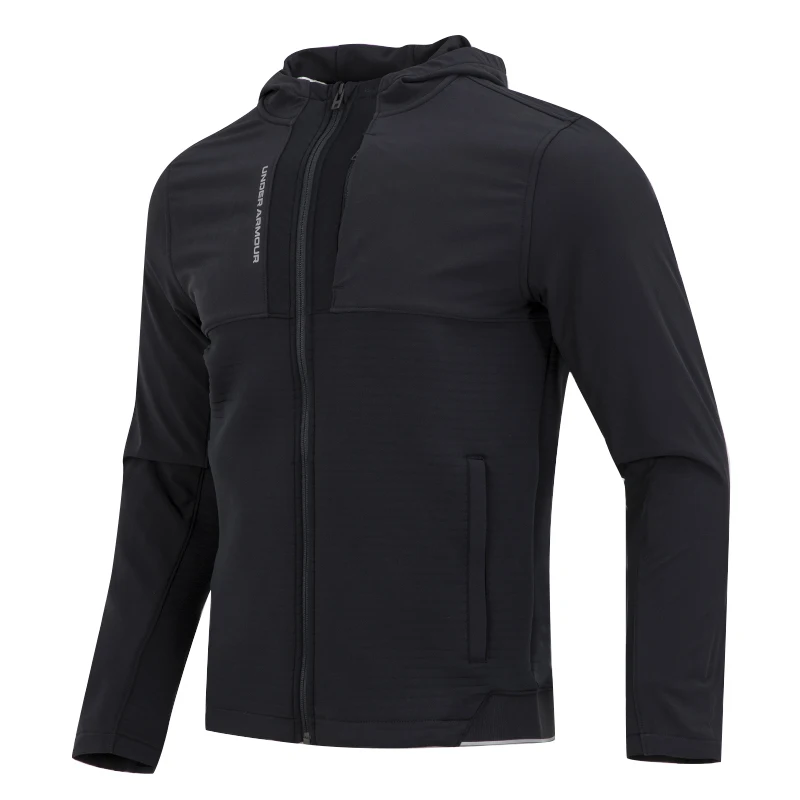 

Underarmour Men's Black Woven Hooded Jacket Fitness Training Sportswear Casual Loose Running Jacket 1373412-001