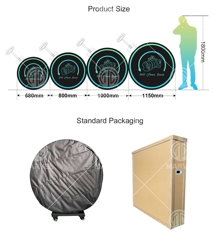 80cm Photobooth Props Slow Motion Portable 360 Photo Booth With Ring Light
