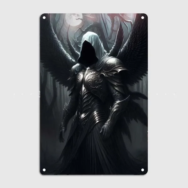 Dark Angel Bar Metal Signs Vintage Wall Decoration Evil and Horror Wall Decoration Gamer Art Mural Vintage Home Decor Items Room