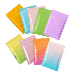 50Pcs Flat Reclosable Small Aluminum Foil Zip Lock Bags Heat Sealing Color Candy Tea Coffee Powder Capsule Snack Storage Pouches