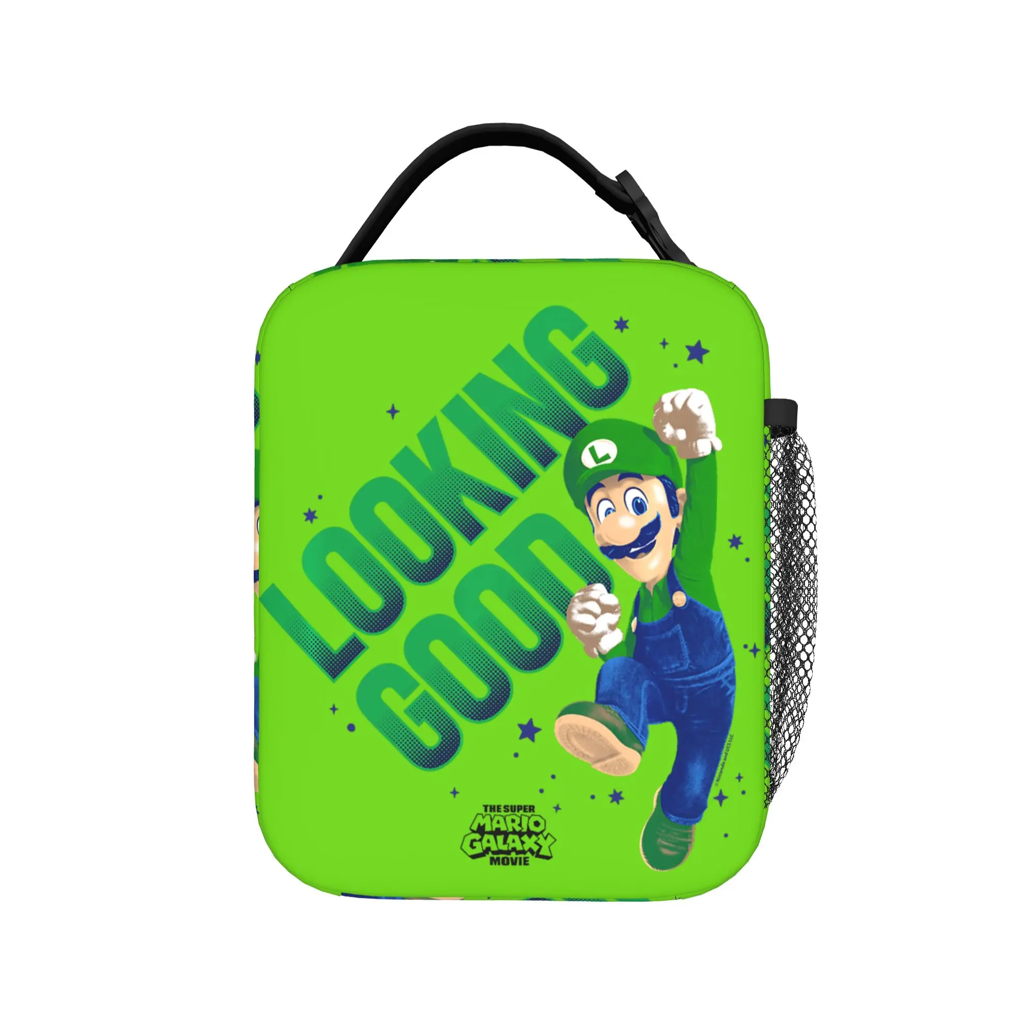 

The Super Ma-rioes Galaxy Movie Insulated Lunch Bags Thermal Bag Meal Container Looking Good Luigi Jump Tote Lunch Box Girl Boy