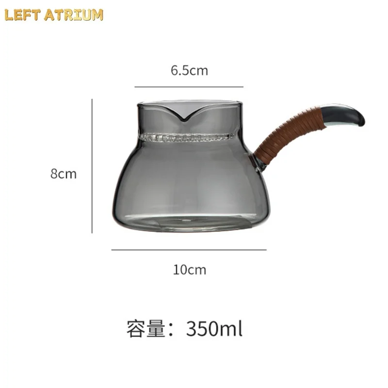 350ml Heat resistant Side Handle Glass Tea Dispenser With Crescent Filter Fair Cup Chahai Brewing Green Tea Pot Kungfu Tea Maker