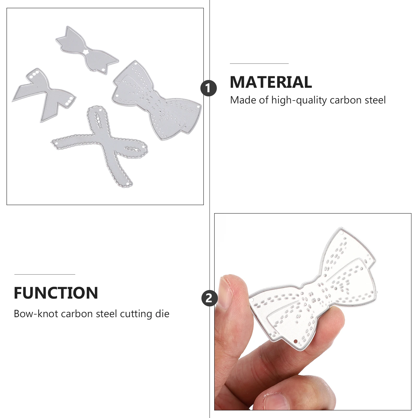 

4 pcs Mold Bow Tie Cutting Die Craft Stencil Metal Dies Scrapbooking Paper Crafts Storage Containers