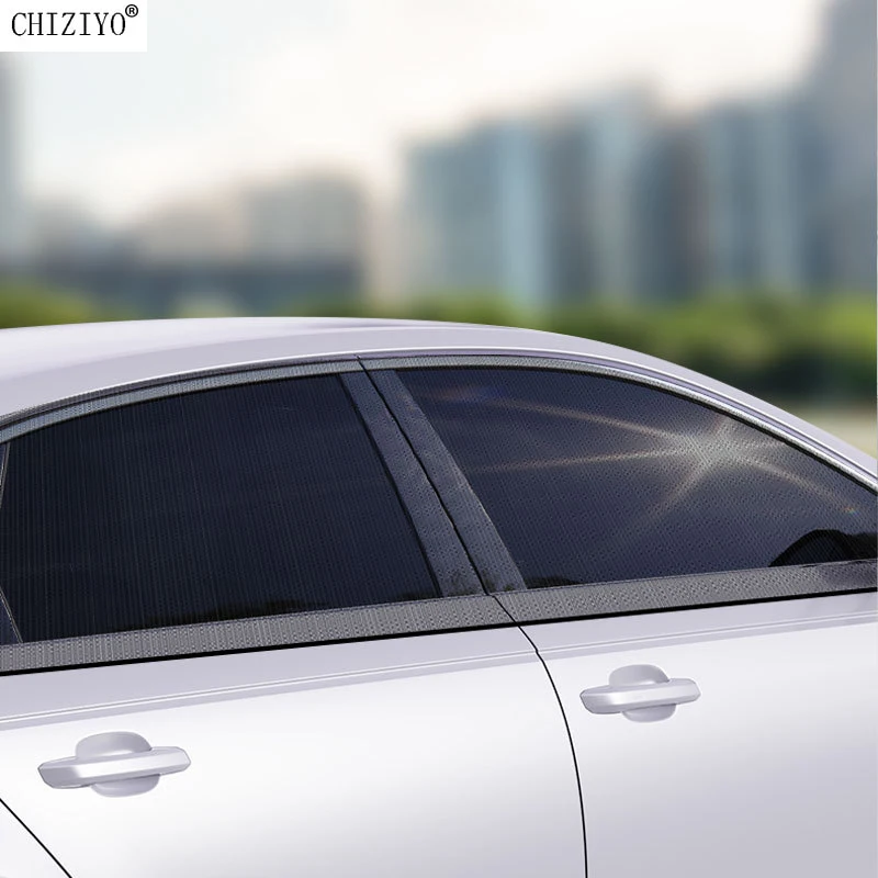 2pcs Car Window Mesh Screens Car Curtains Sunscreen Drapes Sun Side Shade Rear Window Cover UV Protection Anti-mosquito Gauze