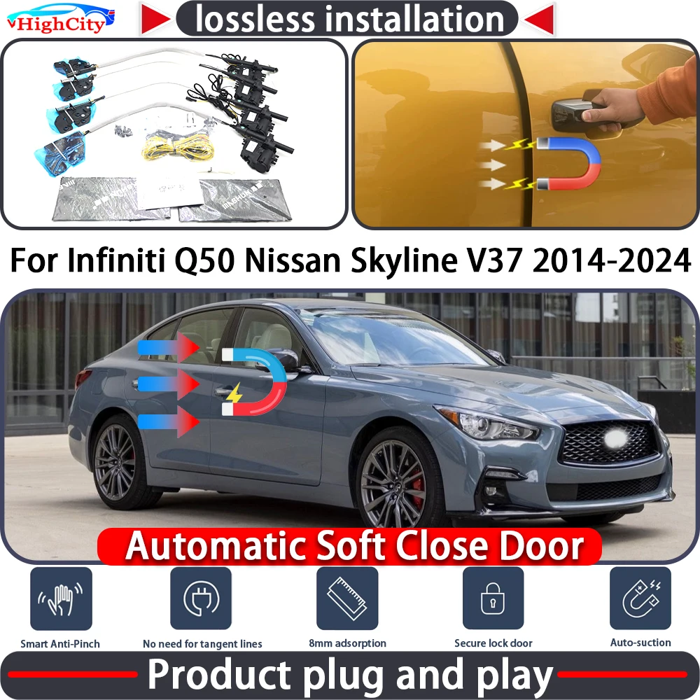 Electric Closing Door Lock Actuator for Infiniti Q50 Nissan Skyline V37 2014-2024 Soft Close Power Latch System Auto Pull Door