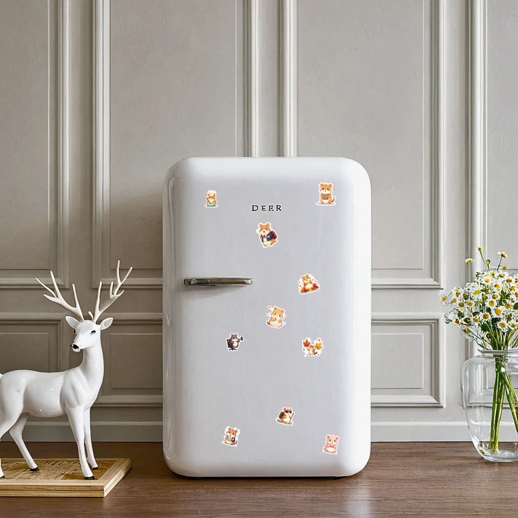 35pcs-100pcs Decals  Adorable Fun Hamster Illustration Playful Animal Sticker Cute Hamster Sticker for Instrument Phone Decor