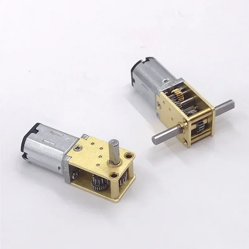 Mini N20 Całkowicie metalowy silnik z przekładnią DC 3V-12V 4RPM-381RPM Wolnoobrotowy silnik o wysokim momencie obrotowym Dwuosiowy silnik redukcyjny ślimakowy Inteligentny robot samochodowy — zdjęcie 3