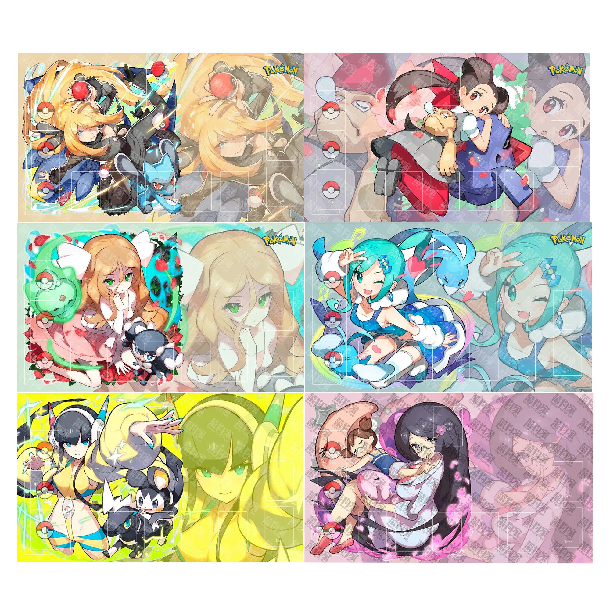 600X350X2 مللي متر لتقوم بها بنفسك Ptcg سينثيا روزا بطاقة معركة حصيرة Ptcg Winona لاعب واحد مجلس بطاقة الألعاب معركة بطاقة الوسادة أنيمي بطاقة دمى هدايا