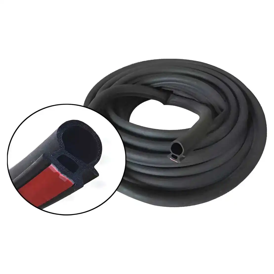 Black 5m Semi Truck Lorry Wagon Van Door Seal Sealing Strip Rubber Weather Insulation Stripping Moulding Edge Trim 16.4FT New