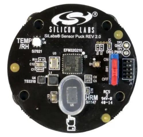 SENSOR-PUCK Silicon Labs Multiple Function Sensor Development Tools platform for Si114x optical sensors and S Si1147-M01, Si7021