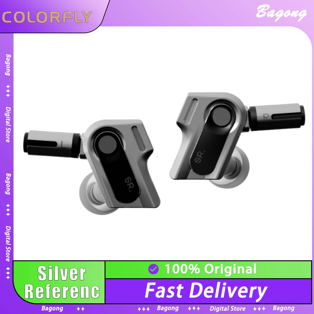 

Colorfly Silver Reference Wired Earphone 3DD in-ear Monitor 4.4mm Balance Plug Earphones Earbuds Custom Gift