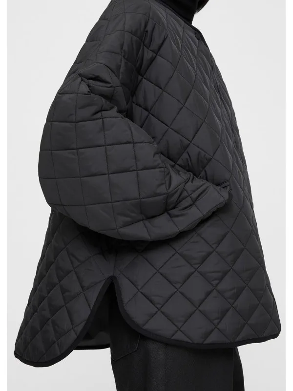 

Nordic Sle Winter New Version Classic Diamond Pattern Design Warm Loose Outerwear Cotton Jaet Front ort Ba Long