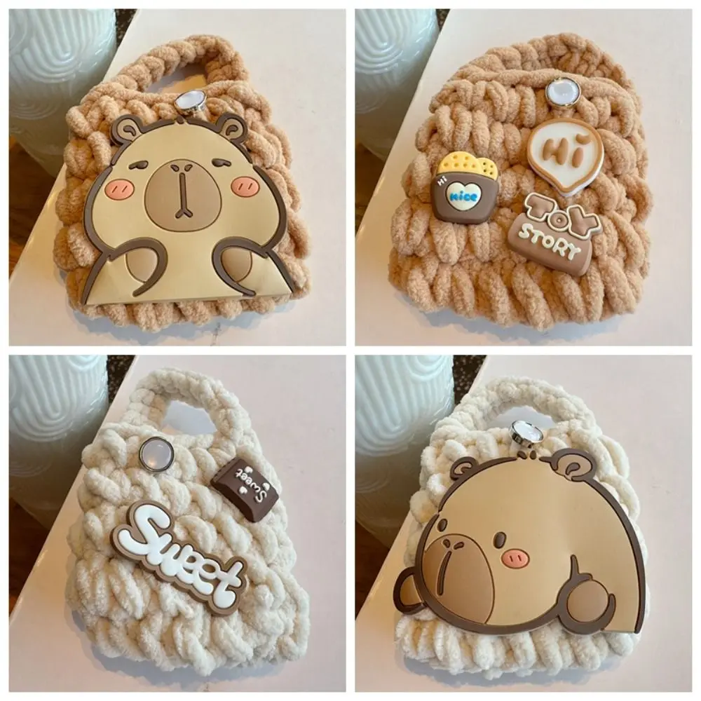 

Cute Handmade Capybara Coin Purse Anti-fall Cartoon Headphone Bag Storage Mini Plush Protective Case