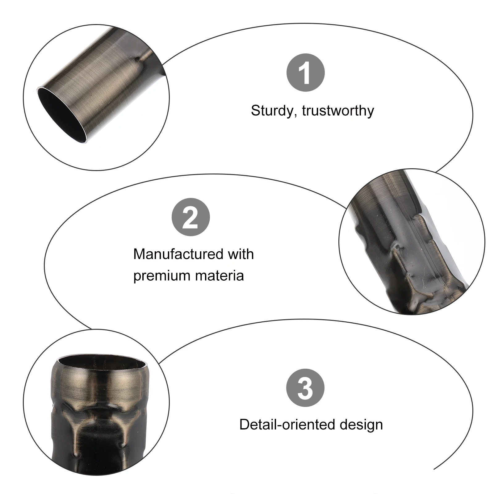 6pcs European Crystal Chandelier Sleeves Iron Lamp Holder Tube Reusable Retro Style LED Lighting Accessories