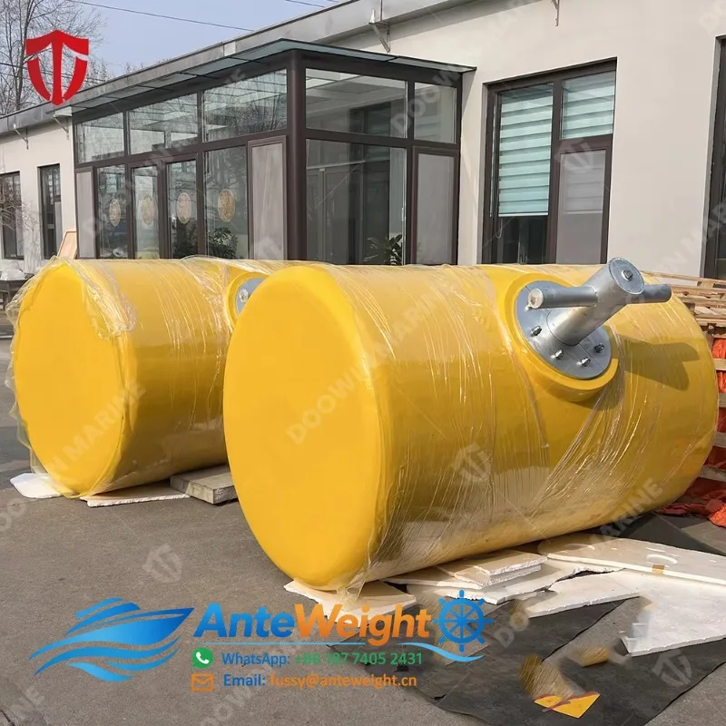 Offshore Barrel Shape Anchor Pendant Mooring Buoys-EVE/PE Foam & PU Skin Yellow/Orange