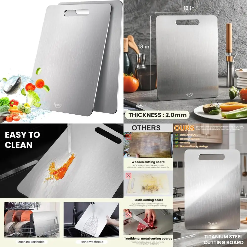

Двусторонние разделочные доски из чистого титана — прочные, легко чистящиеся кухонные инструменты для профессиональной подготовки пищевых продуктов