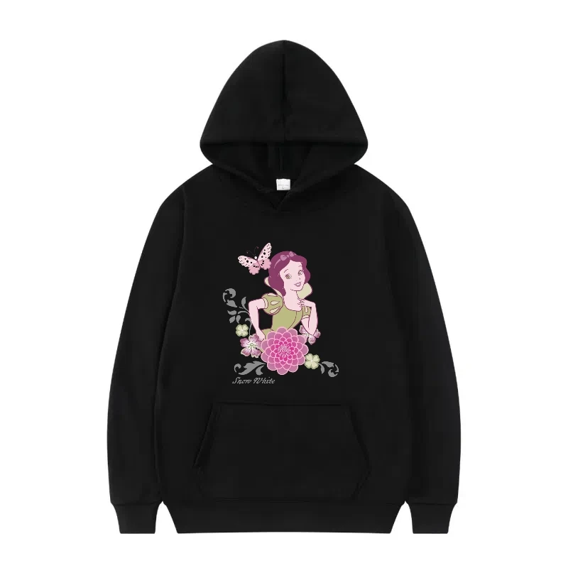 Sweat-shirt princesse Disney avec poches, confortable, manches longues, vêtements d'automne et d'hiver pour femmes, sweat-shirt décontracté imprimé Y2k pour filles
