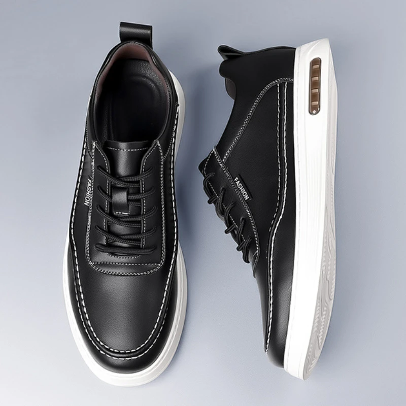 Trendy Brand Genuine Leather Casual Shoes for Men Platform Oxford Mens Sneakers High-quality Man Work Shoes Zapatillas De Hombre