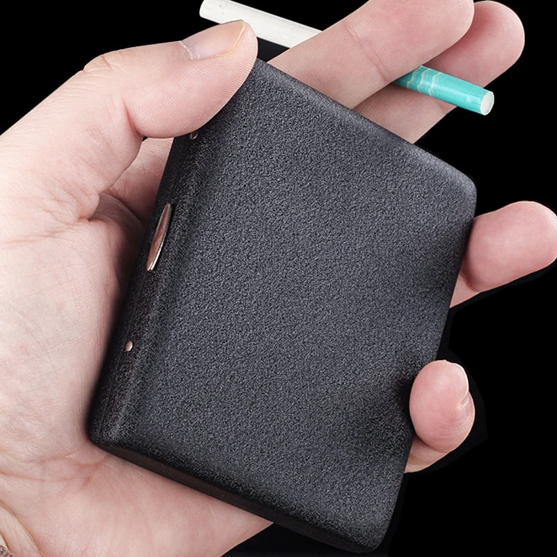 Metal Frosted Black Smoking Case Pocket Cigarette Storage Container Thin Mini tobacco Case